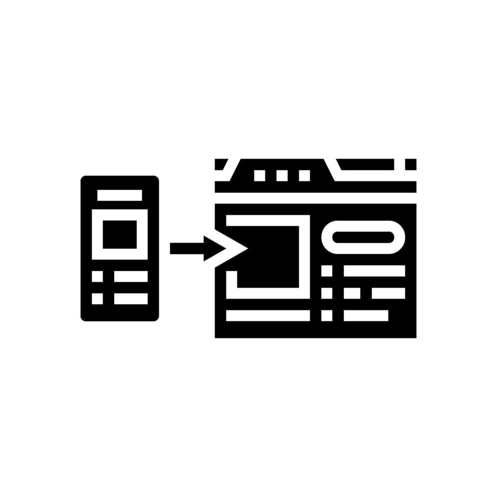 mobile first design seo glyph icon vector illustration