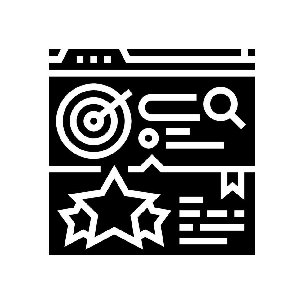 niche authority seo glyph icon vector illustration