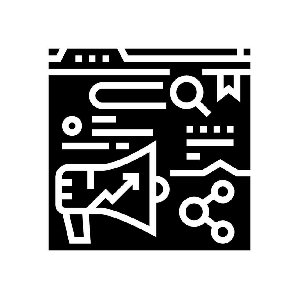 social bookmarking seo glyph icon vector illustration