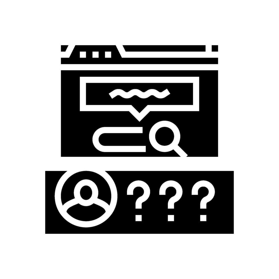 search intent seo glyph icon vector illustration