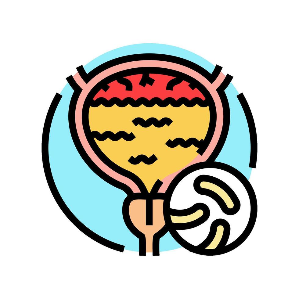 cystitis urology color icon vector illustration
