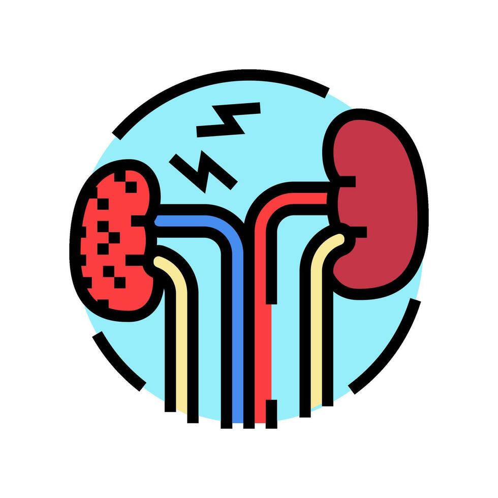 renal failure urology color icon vector illustration