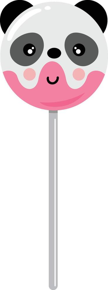 Sweet panda lollipop isolated on white vector