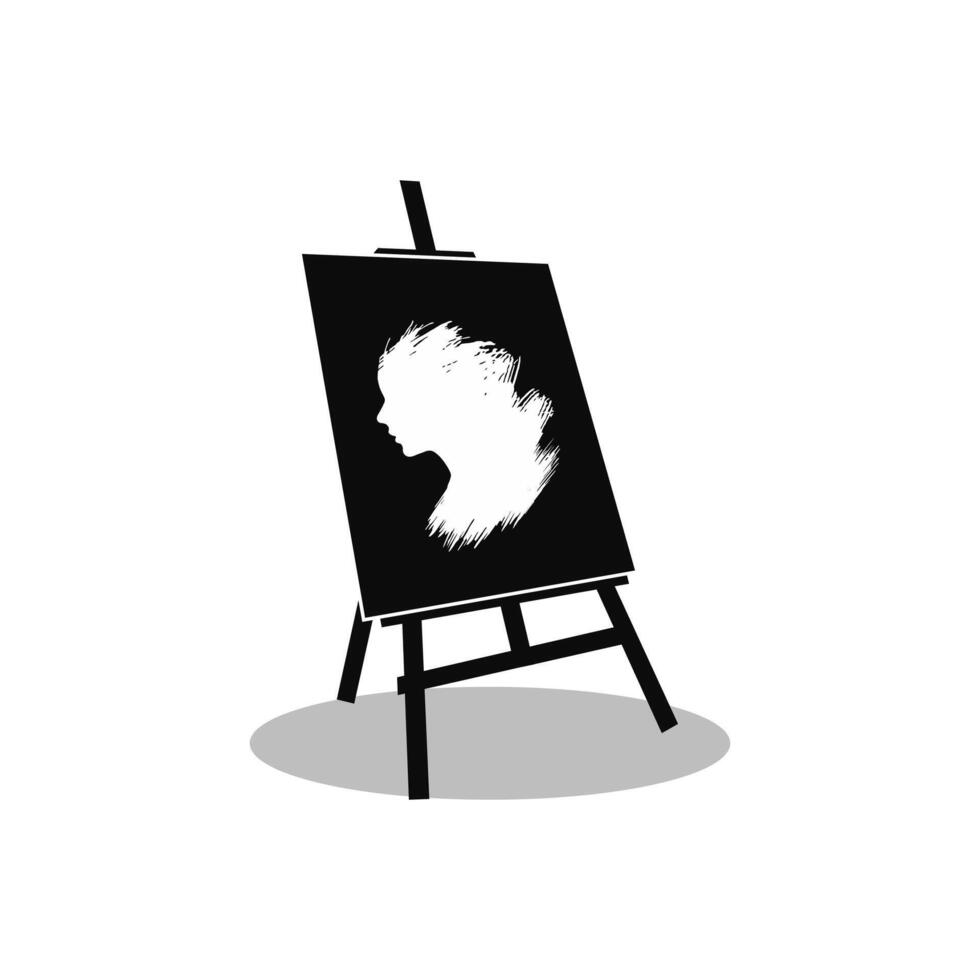 Abstract Women Painting on Easel vector