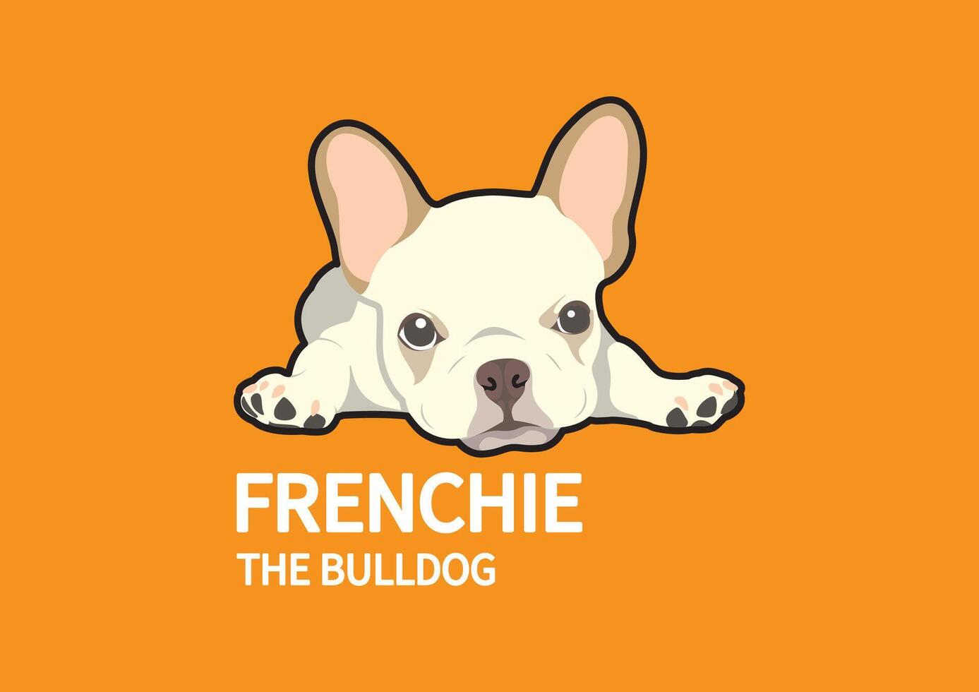 A cute lazy French Bulldog is lying down on the floor vector