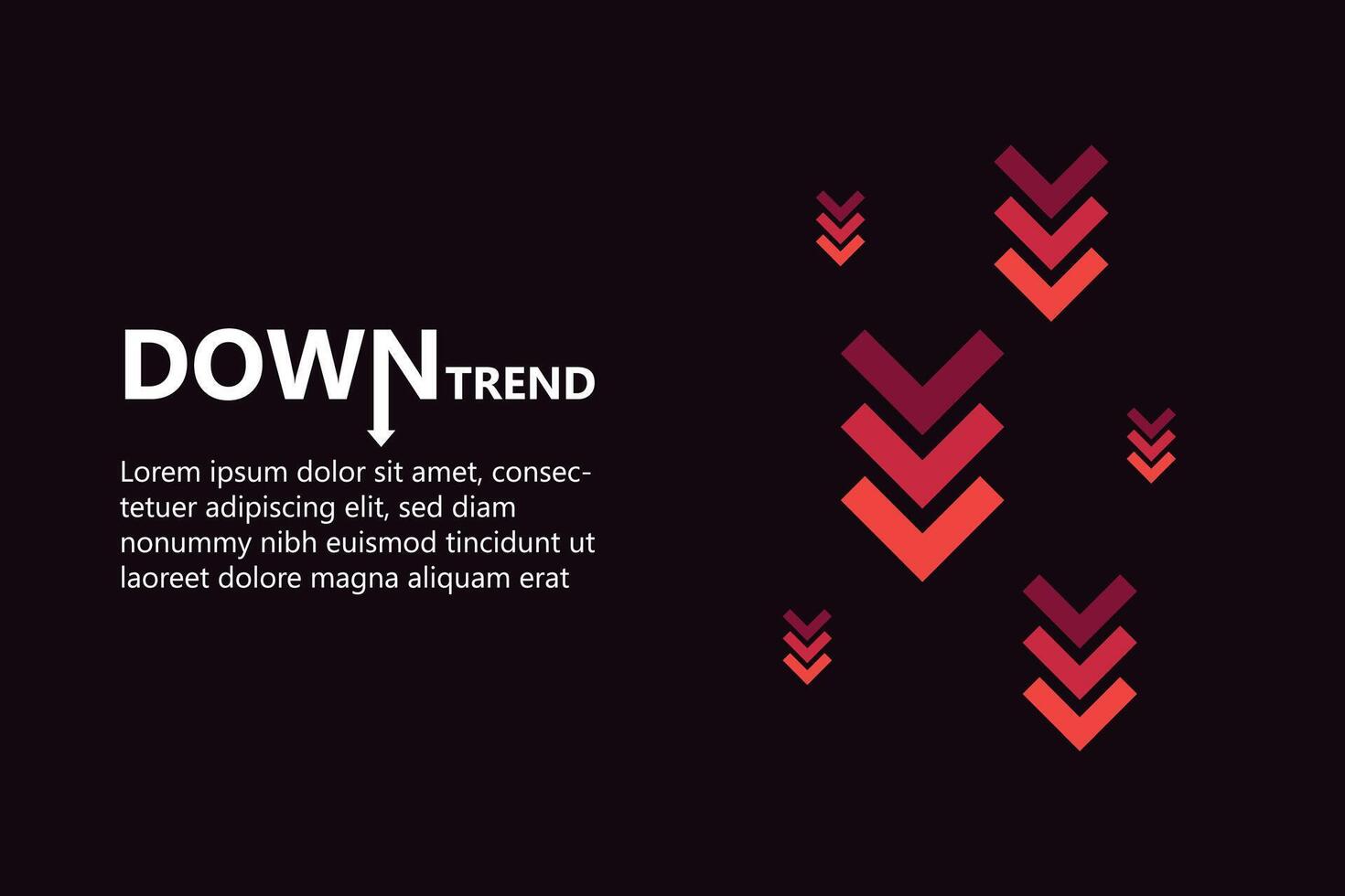 Fallen Digital Red Arrows in Downtrend vector
