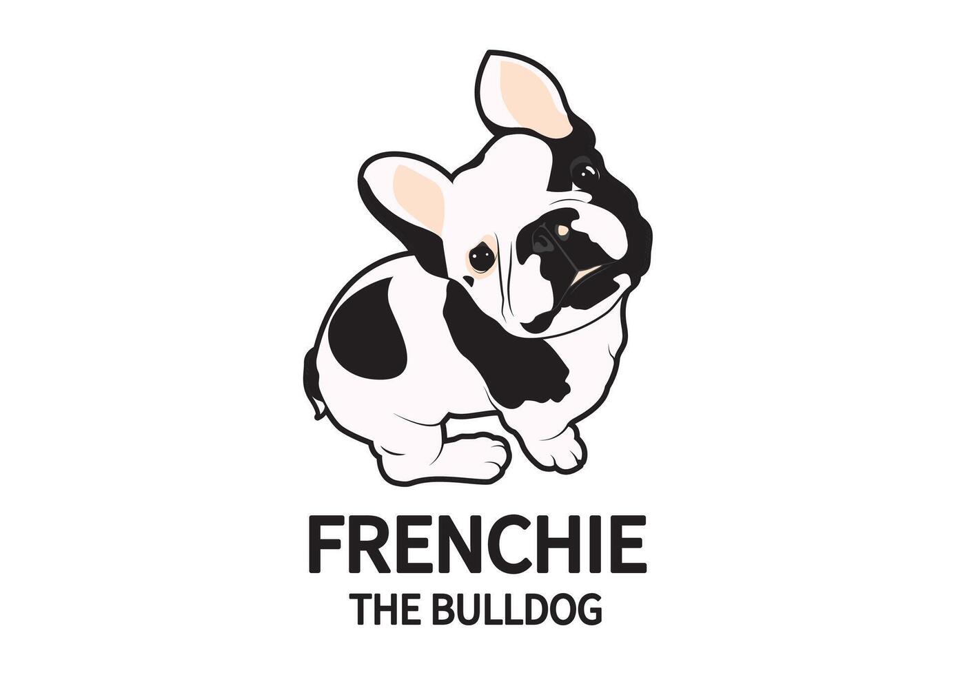 linda francés buldog logo para tu producto vector
