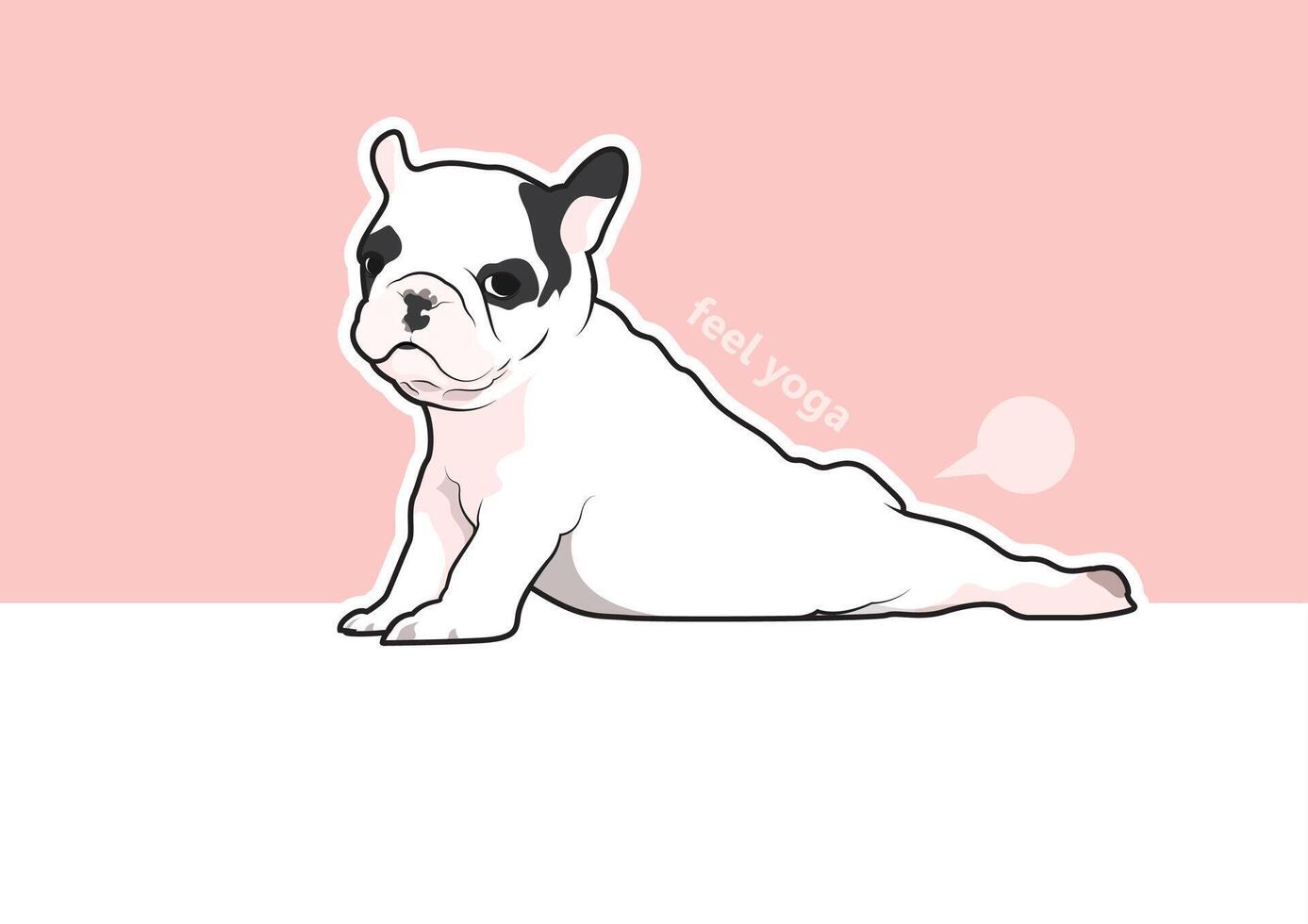 linda francés buldog en yoga estilo, diseñado con plano color estilo vector