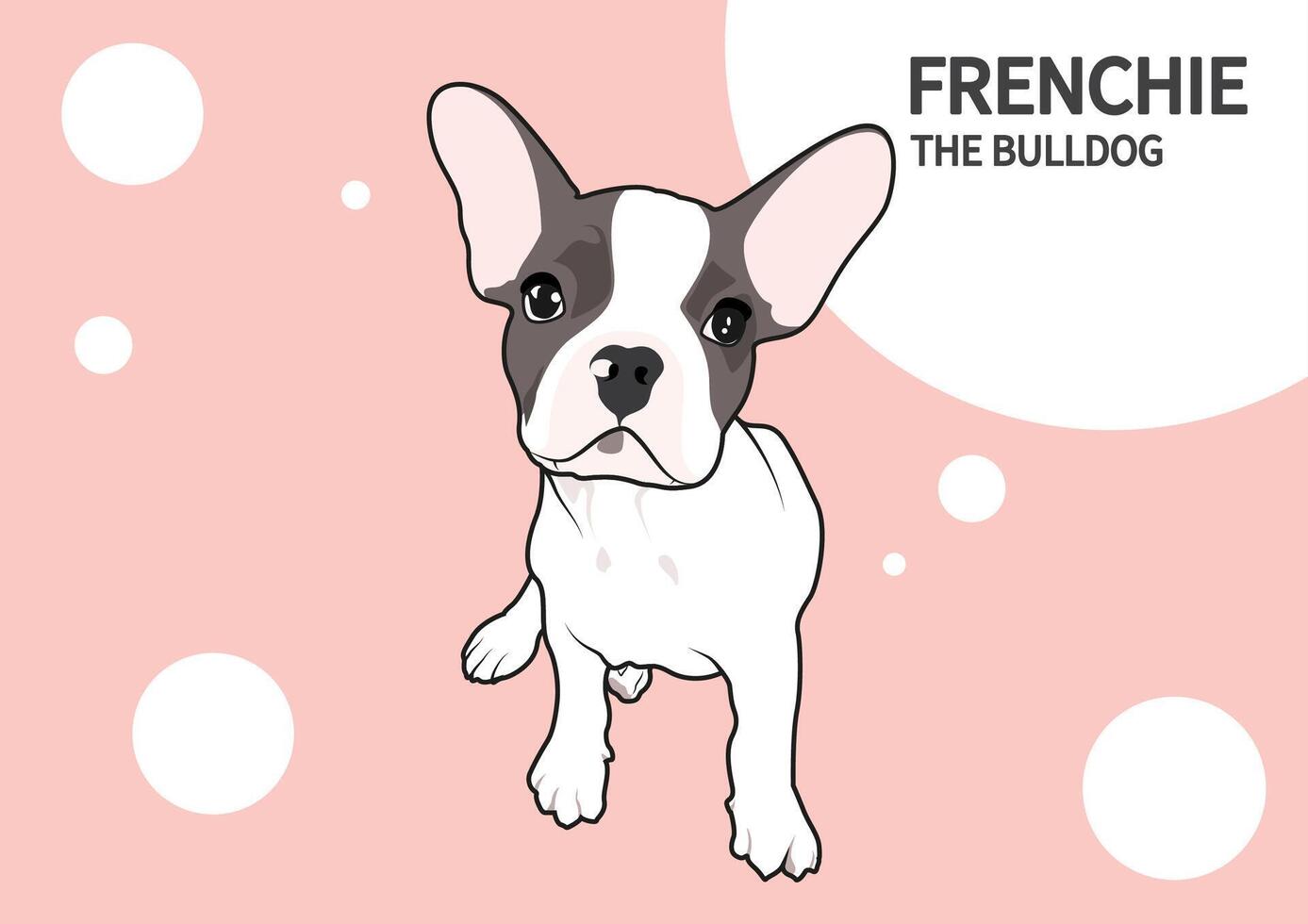 Cute Two-Tone Frenchie Sit Down vector