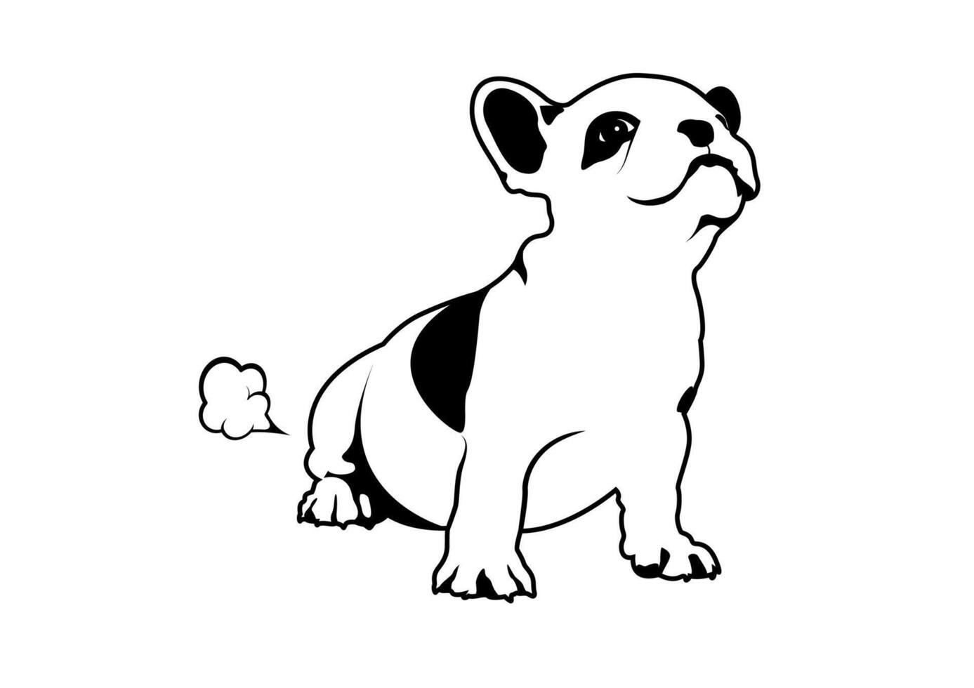 Frenchie yoga and a little fart vector