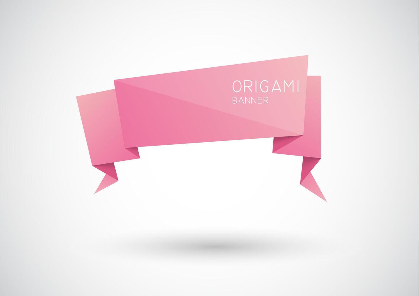 Charming pink origami banner. Vector illustration for eye-catching promotions