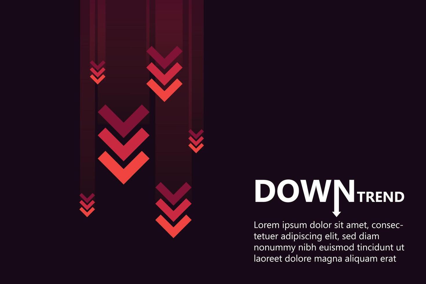 Fallen Moving Digital Red Arrows in Downtrend vector