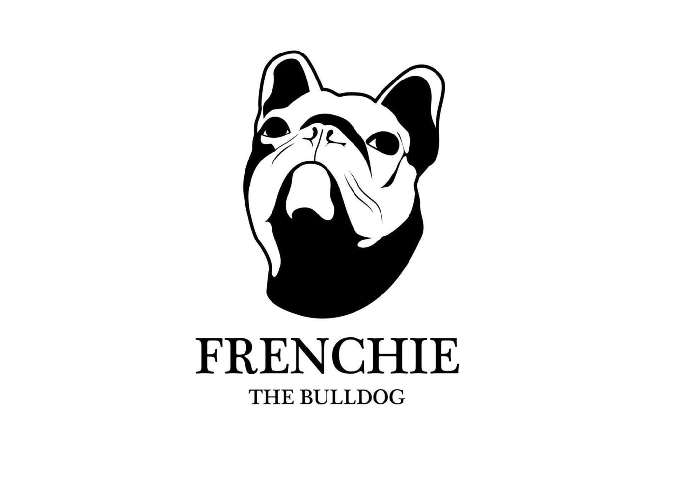 frenchie el Caballero en negro y blanco logo vector