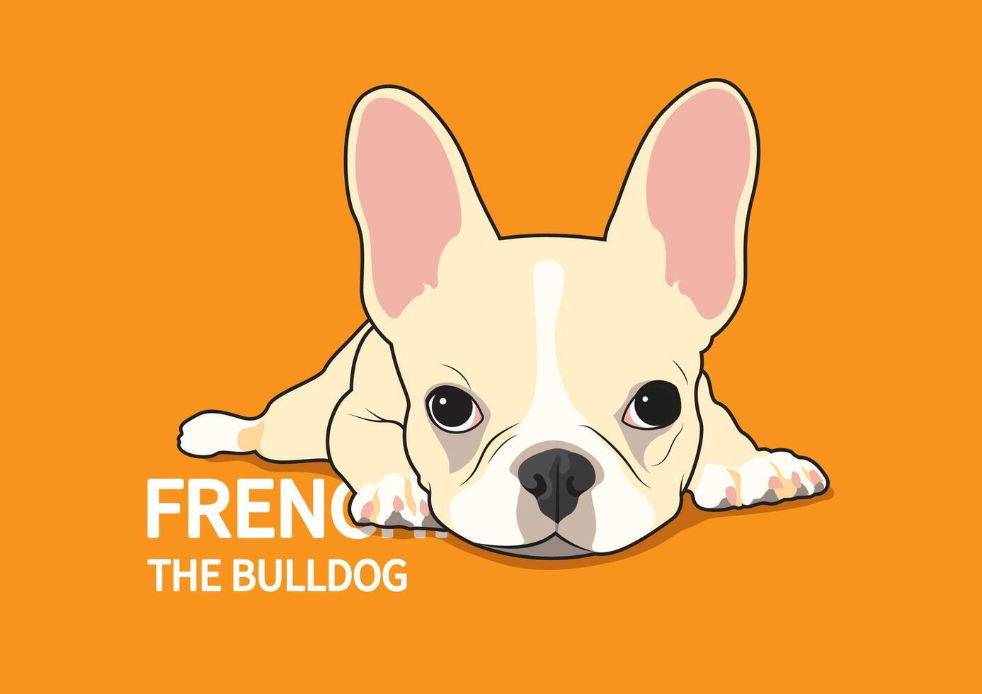 Cute French Bulldog on His Bed vector