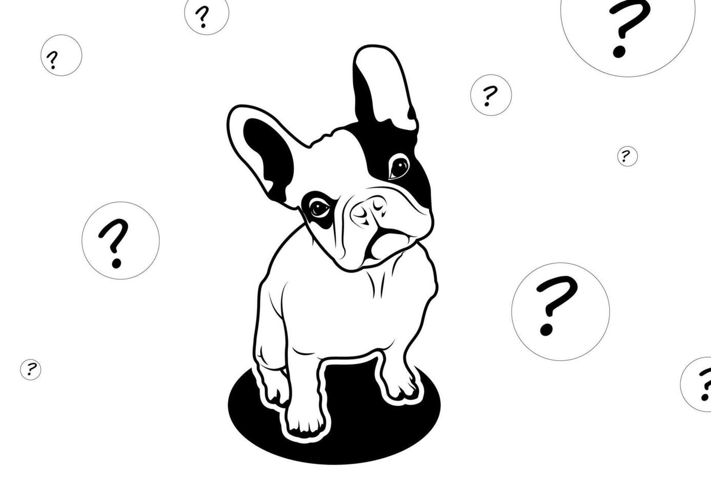 French bulldog and his stunned face vector
