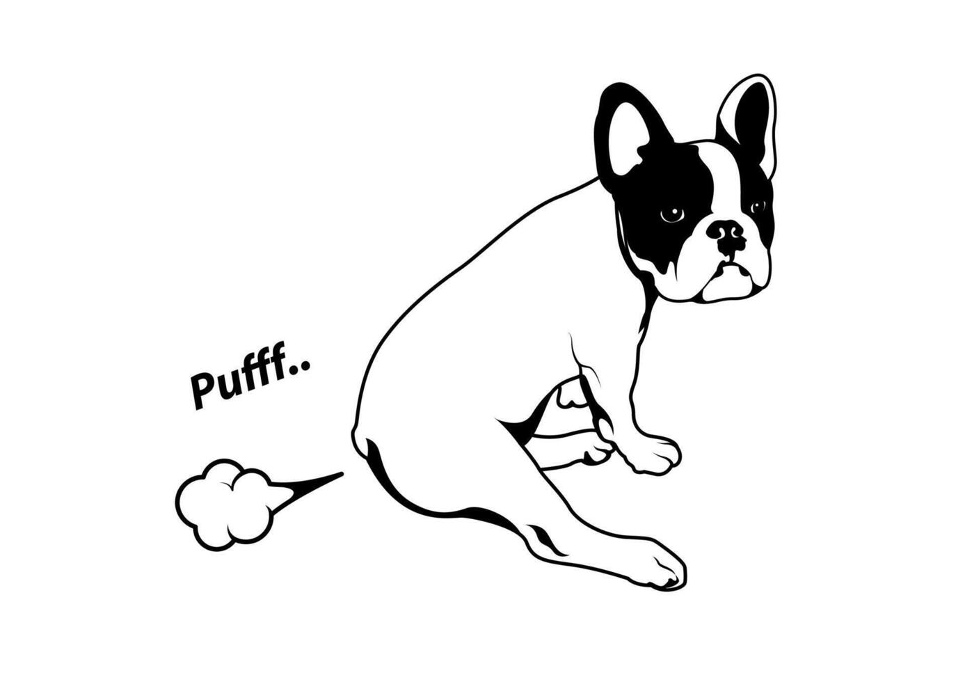 Cute French Bulldog and His Little Fart vector