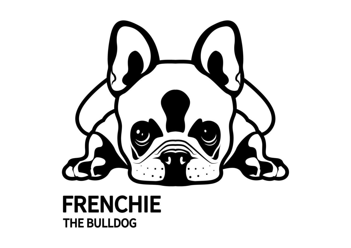 The French Bulldog is lying down on the floor in a boring mood vector