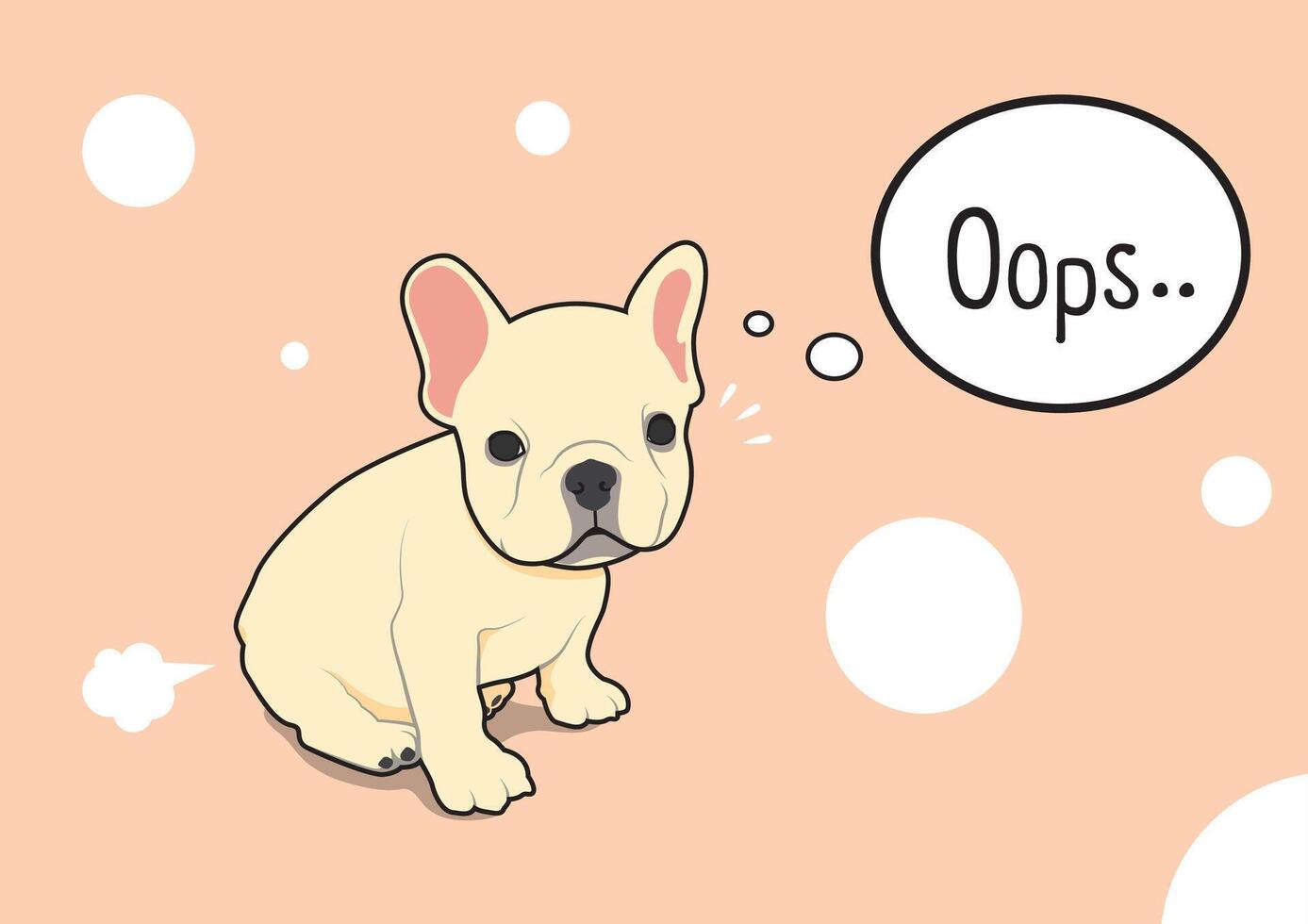 Cute French Bulldog Fart in the pink background vector