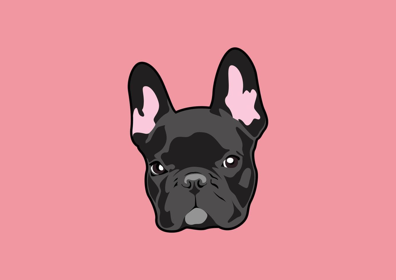 Handsome Black French Bulldog Logo vector