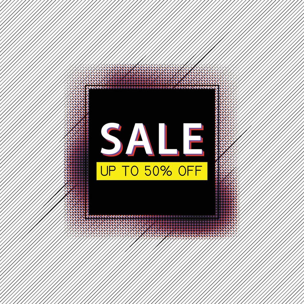 Violet Black Halftone Glitch Promotion Sale Banner vector