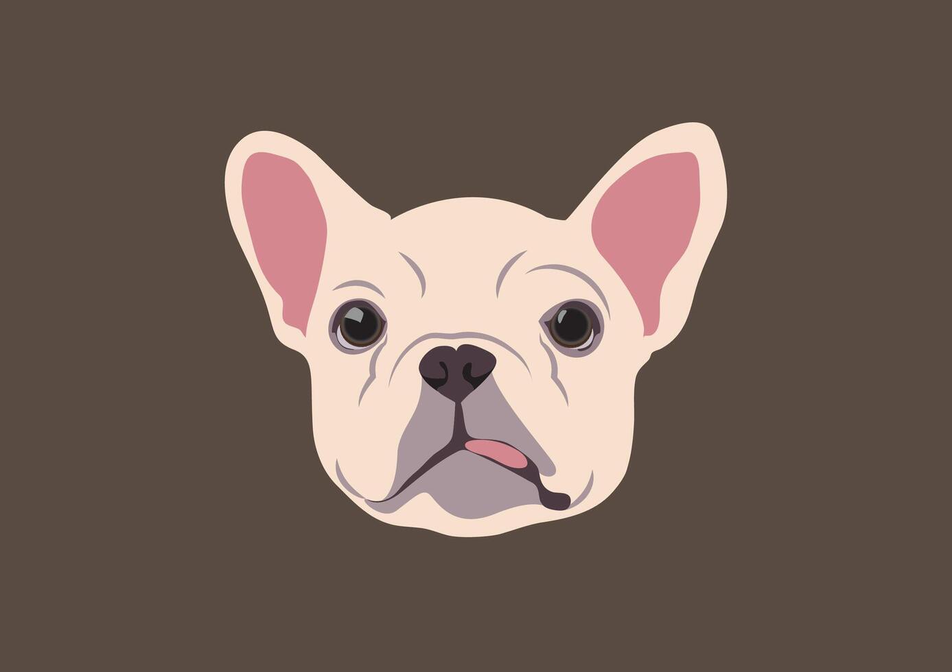 vector ilustración retratar el monería de un francés de bulldog hambre