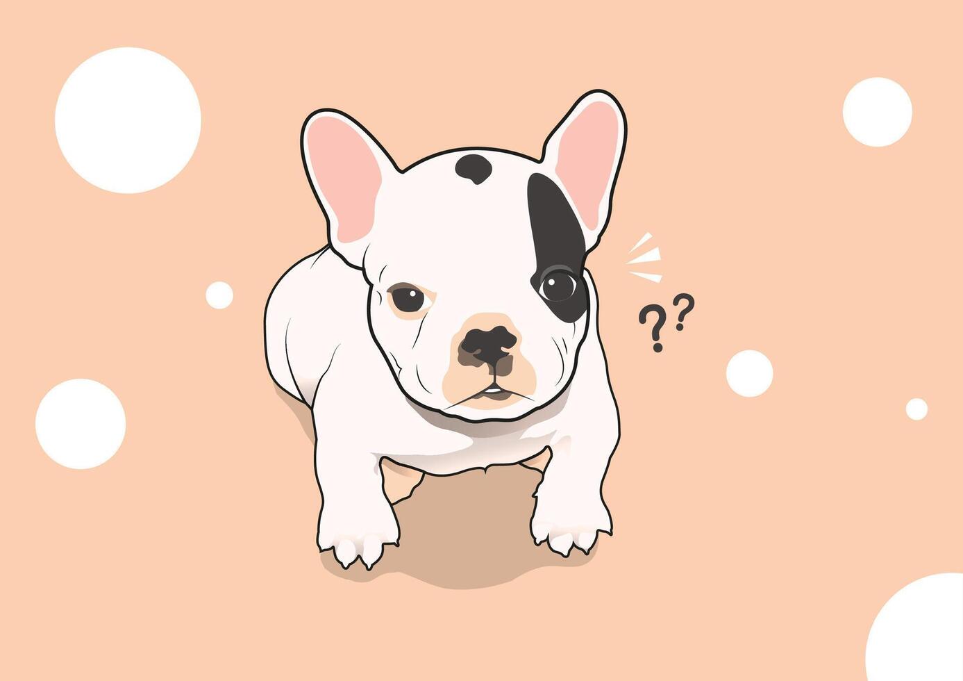 Cute Little French Bulldog in Two Tone vector