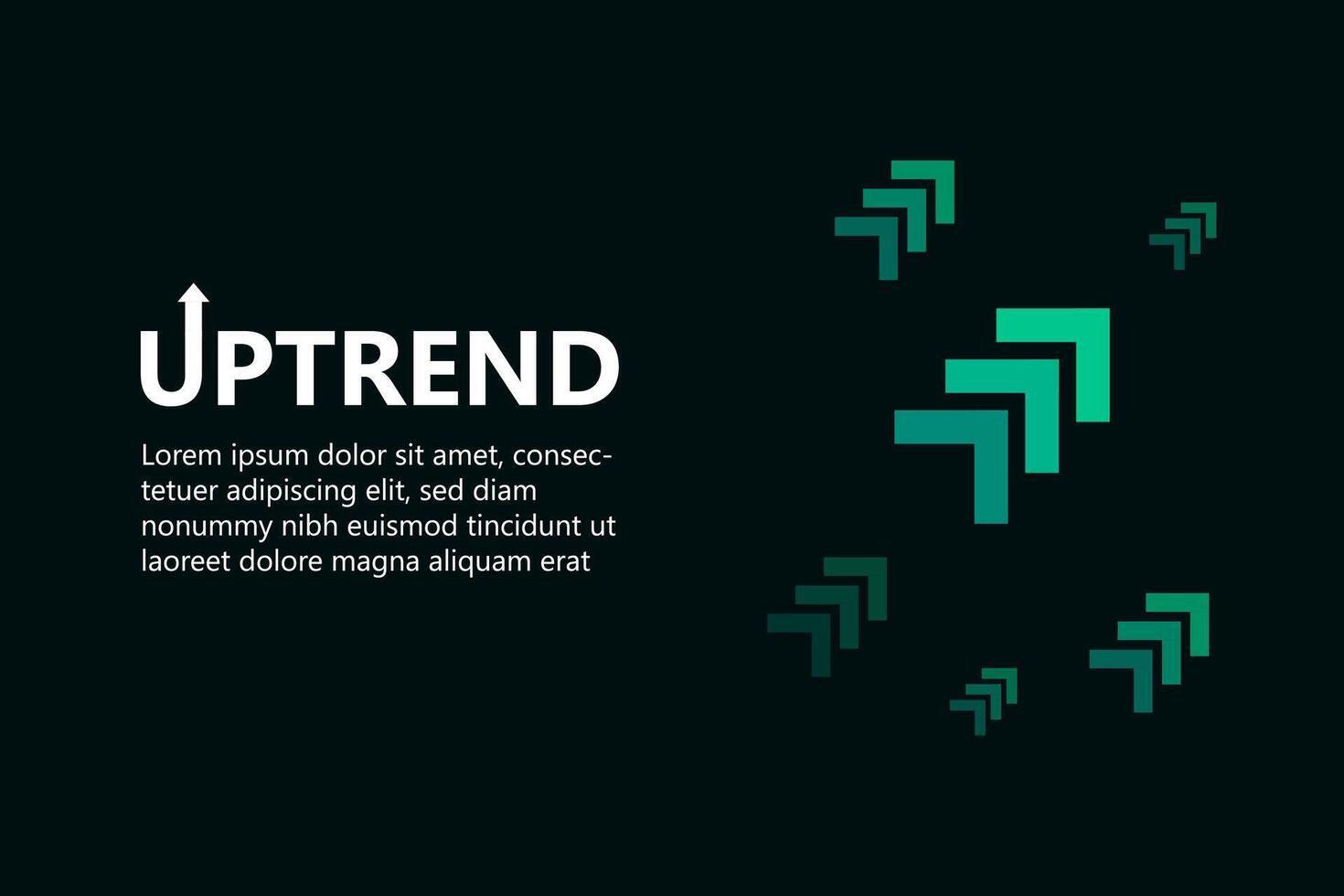 Rising Digital Green Arrows in Uptrend Right Direction vector