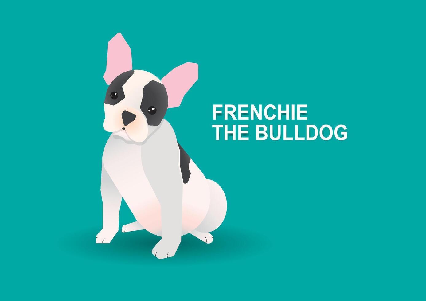 Cute French Bulldog Black and White Minimal Style vector