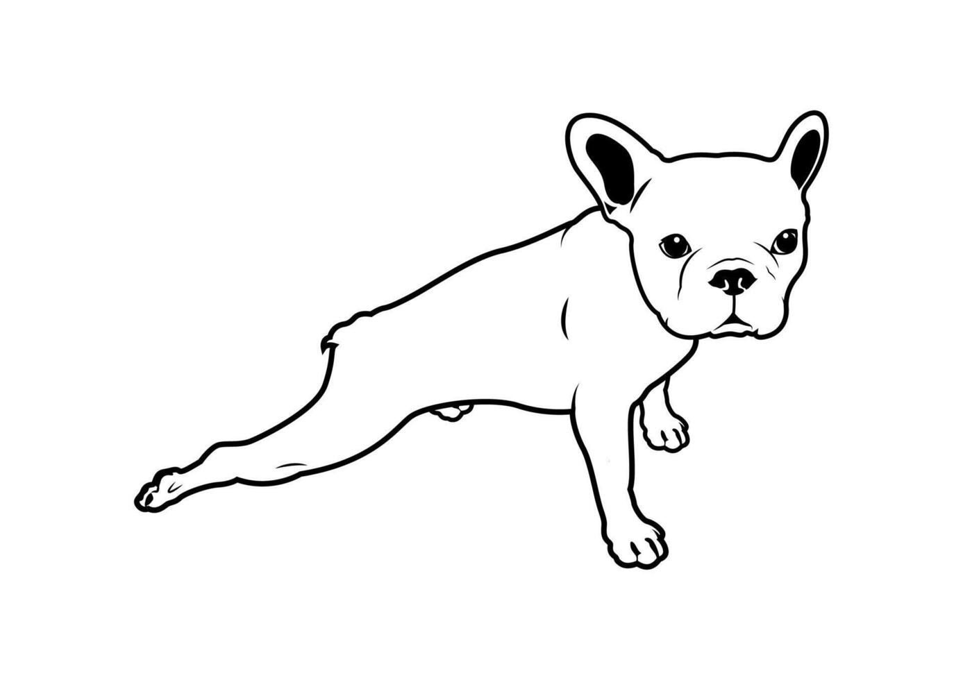 Little Frenchie and her cute butt vector