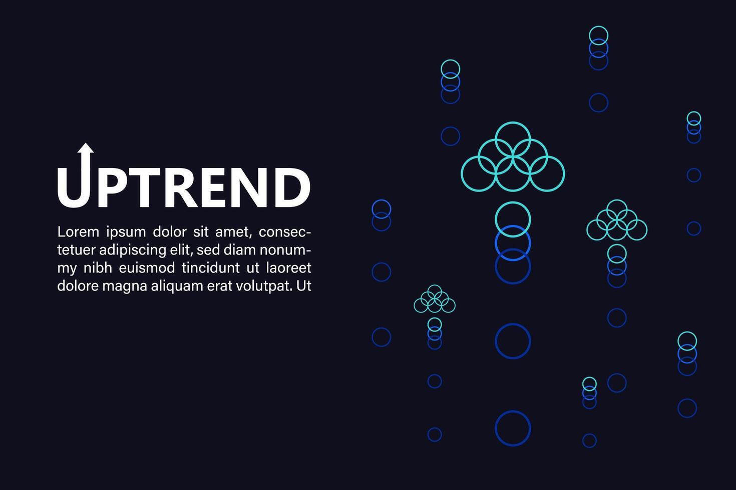 Rising Digital Blue Green Circle Line Arrows in Uptrend vector