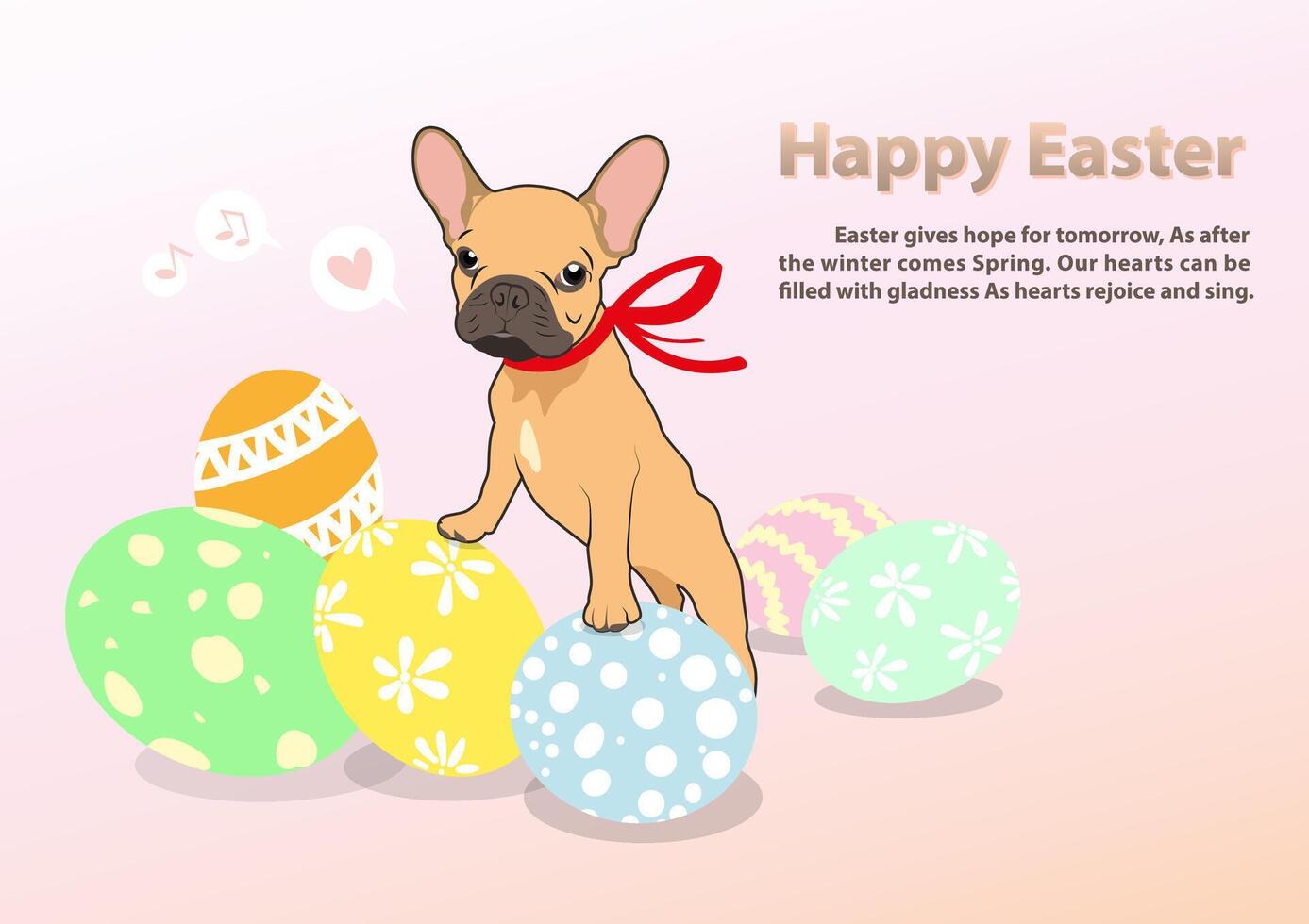 Cute Rabbit Ear Frenchie Easter vector