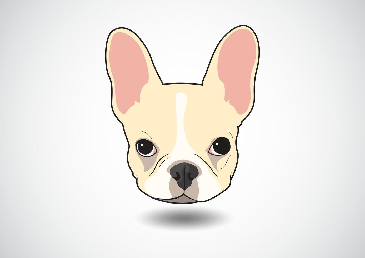 linda de varios colores francés buldog perrito cara vector