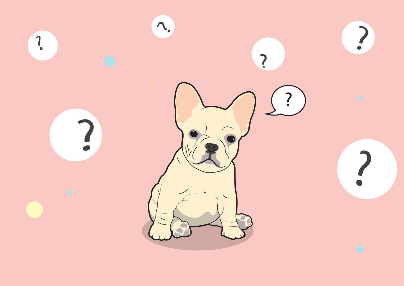 French Bulldog has a doubt vector