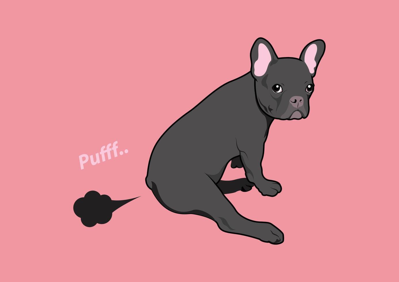 Cute Frenchie The Bulldog and His Little Fart vector