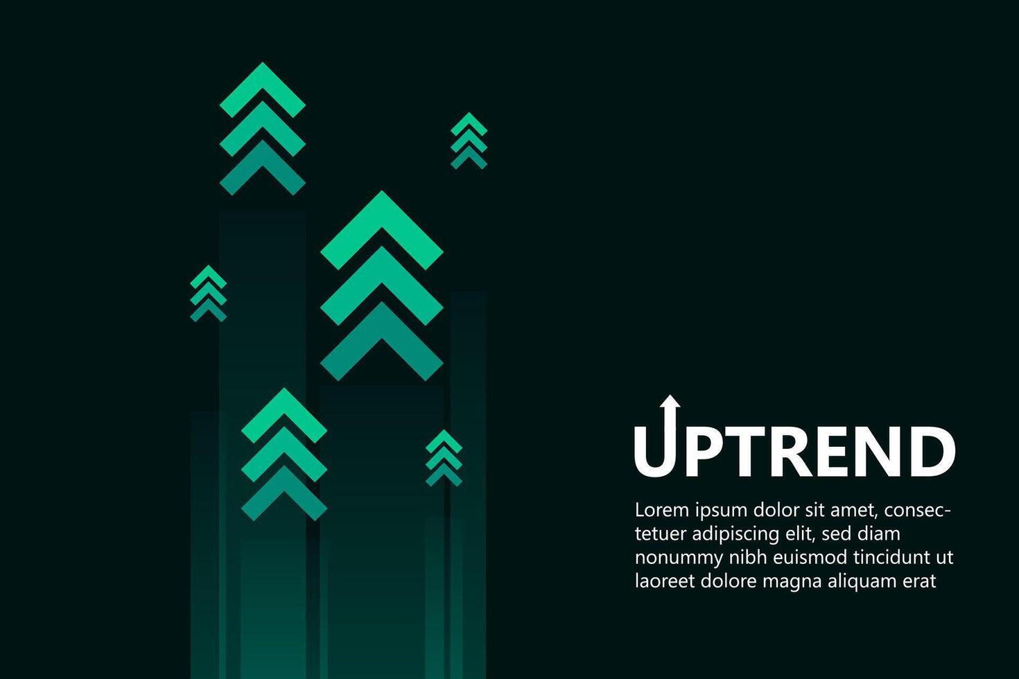 Rise Moving Digital Green Arrows in Uptrend vector