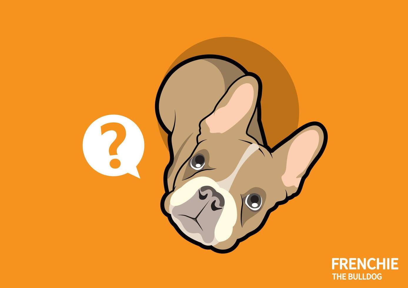 un pequeño frenchie es inclinación cabeza a su propietario vector