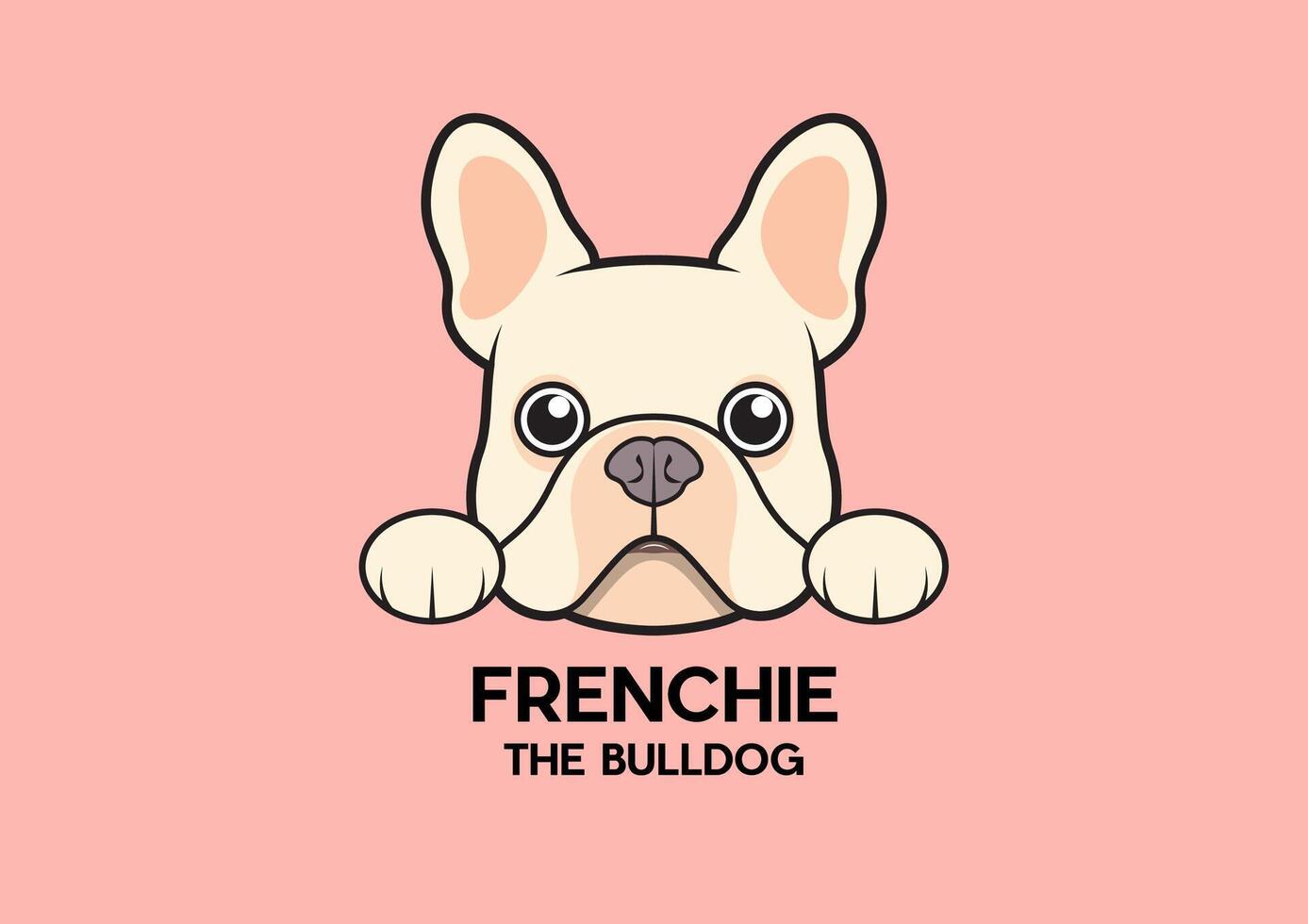 A cute little Frenchie is stuck to the edge of the table and waiting for some food vector