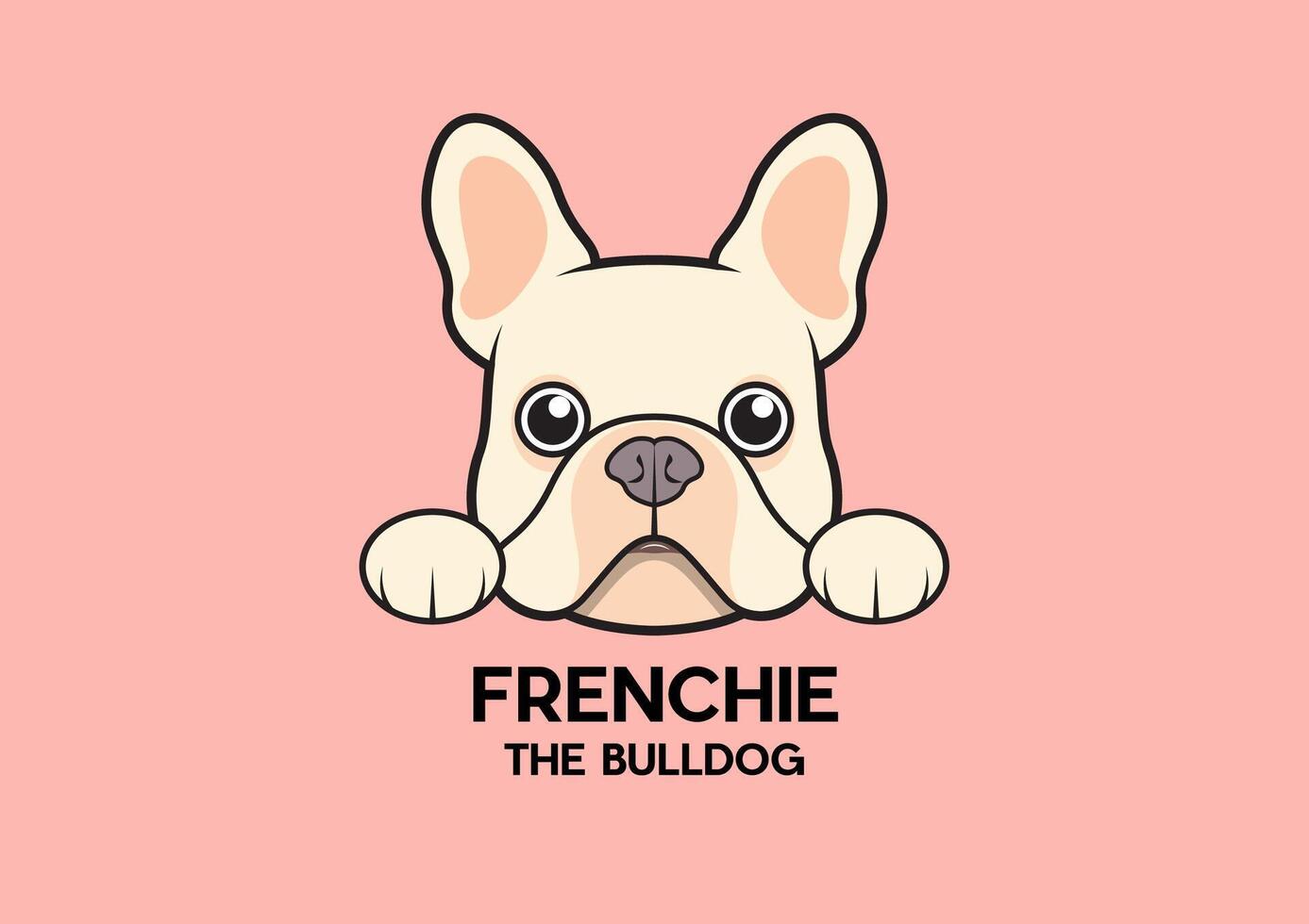 un linda pequeño frenchie es atascado a el borde de el mesa y esperando para algunos comida vector