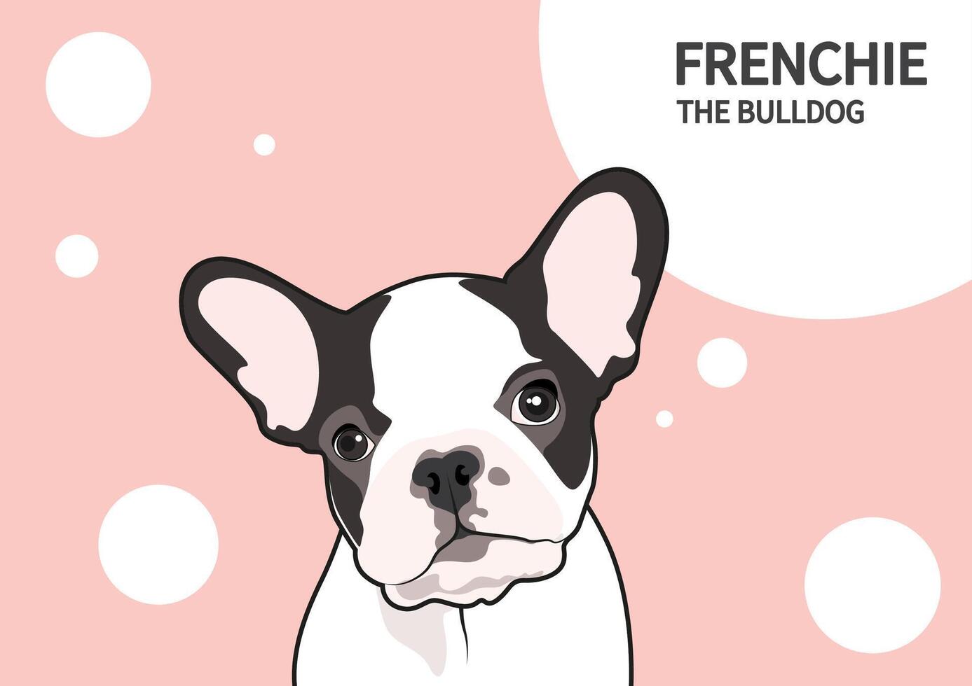 Cute Two-Tone Frenchie vector