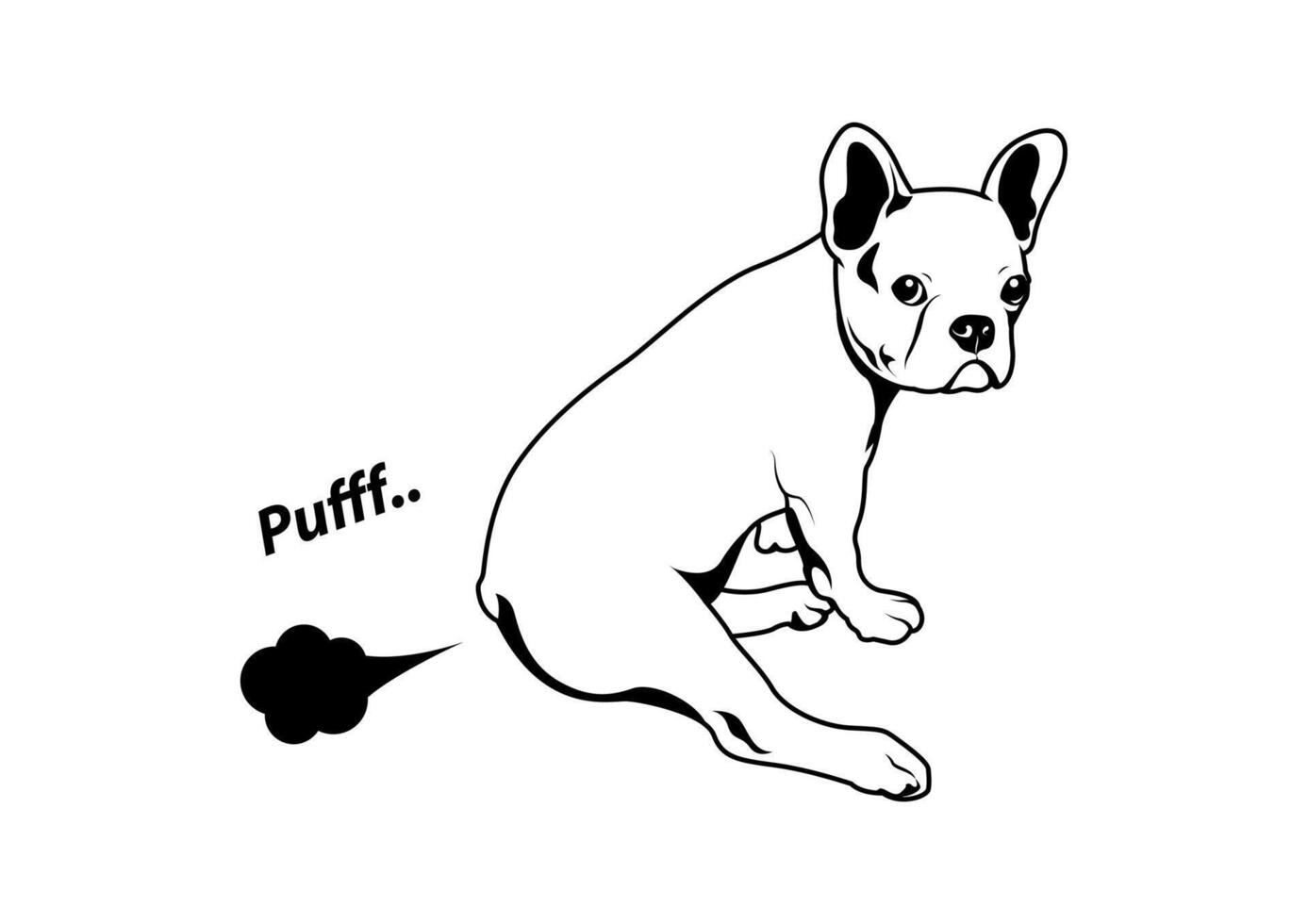 Cute French Bulldog and His Little Fart vector