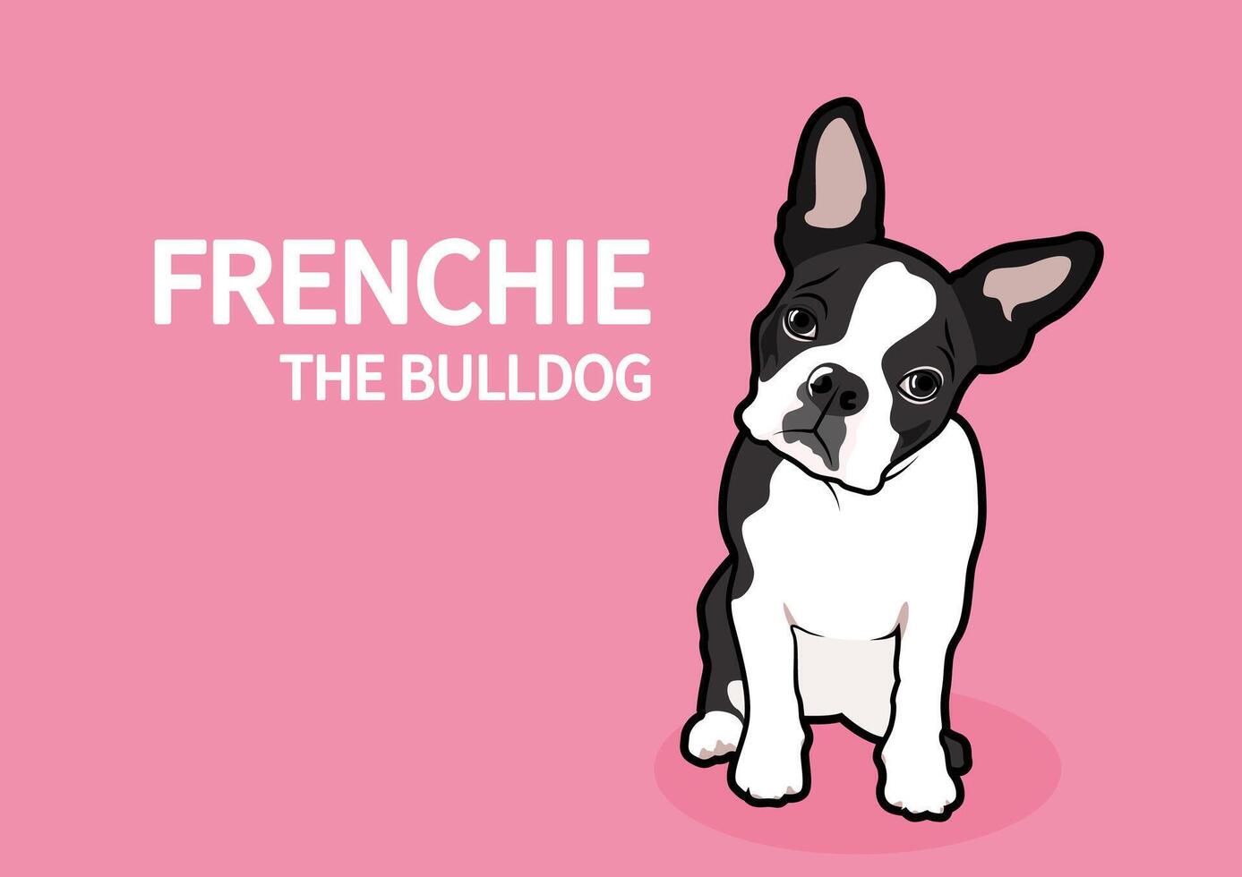 Question face Frenchie The Bulldog in pink background vector