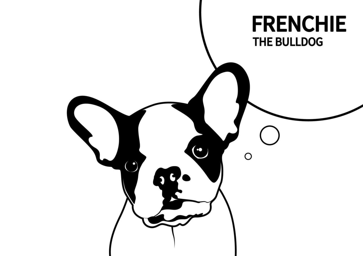 Cute Two-Tone Frenchie in black and White vector