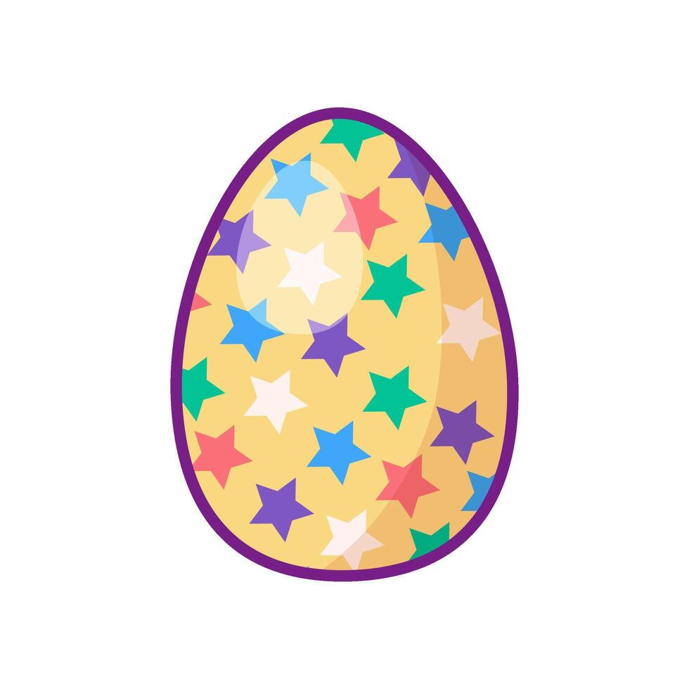 Festive Easter Egg With Multi Colored Star Icon vector