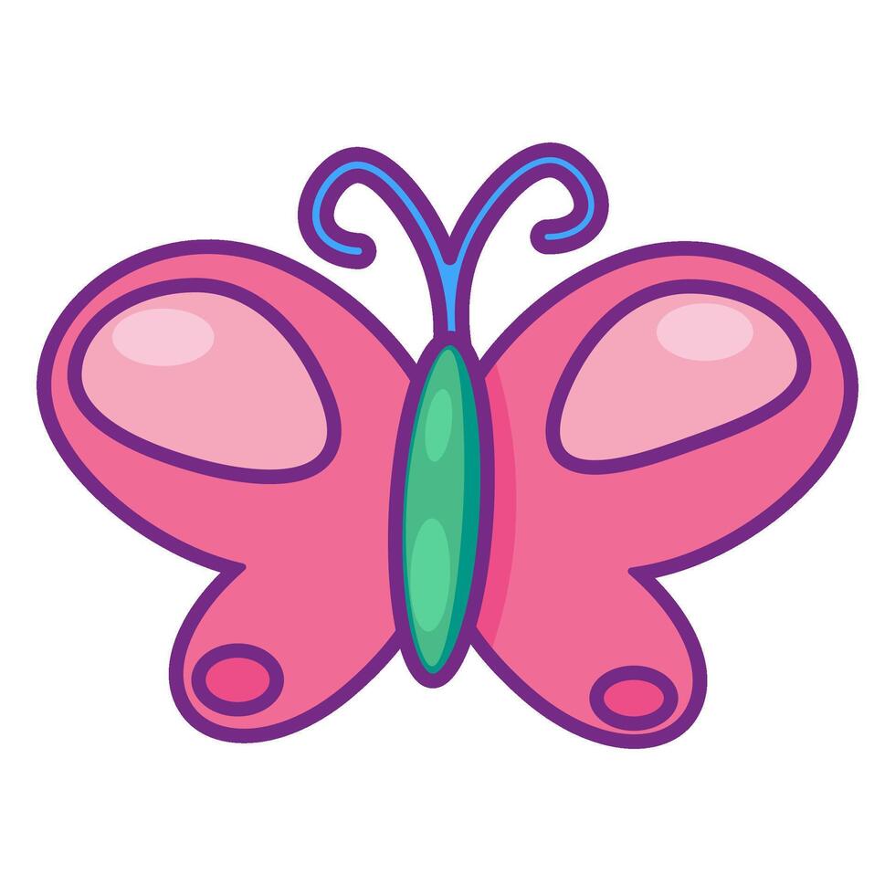 Fluttering Pink Butterfly Icon vector