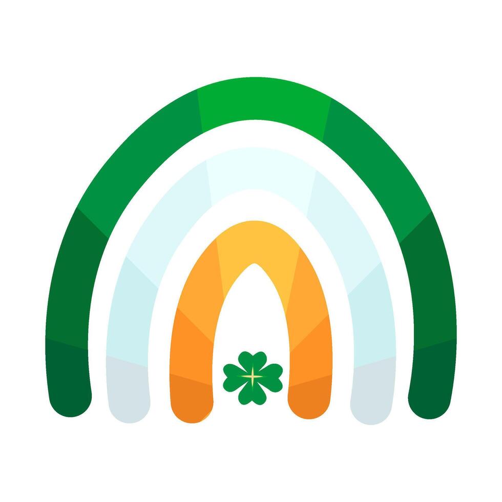 Irish Flag Fluttering Rainbow Ireland Banner Icon vector