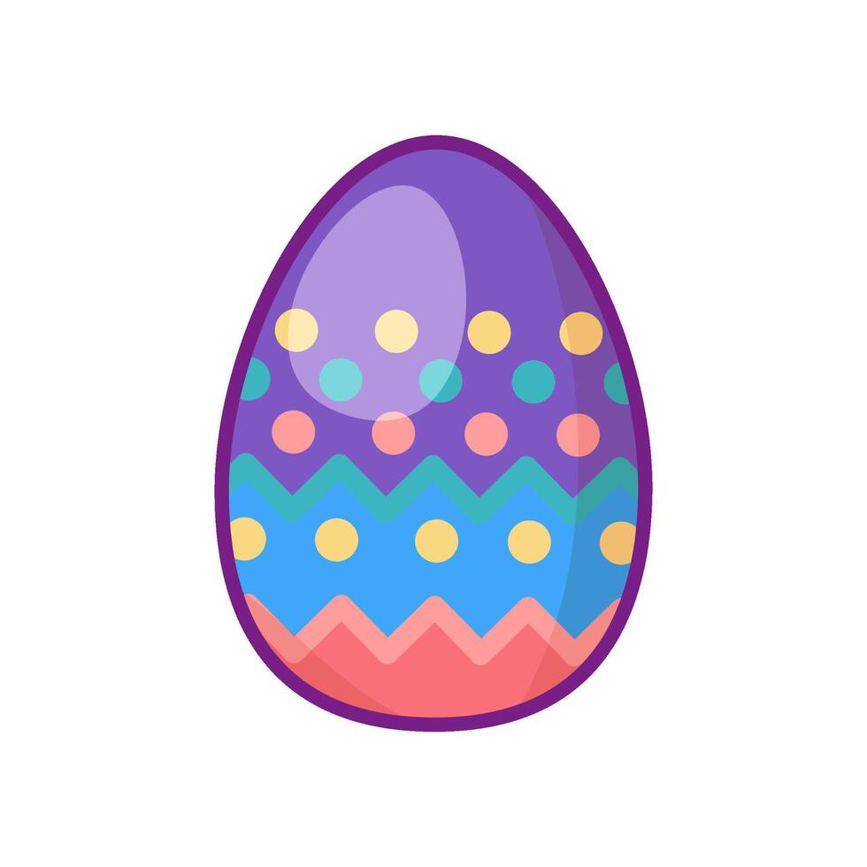 Festive Easter Egg Multi Colored Zigzag Ornate vector