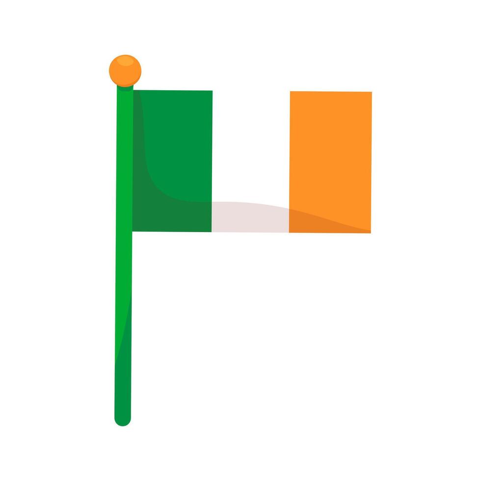 irlandesa bandera revoloteando en viento Irlanda bandera icono vector