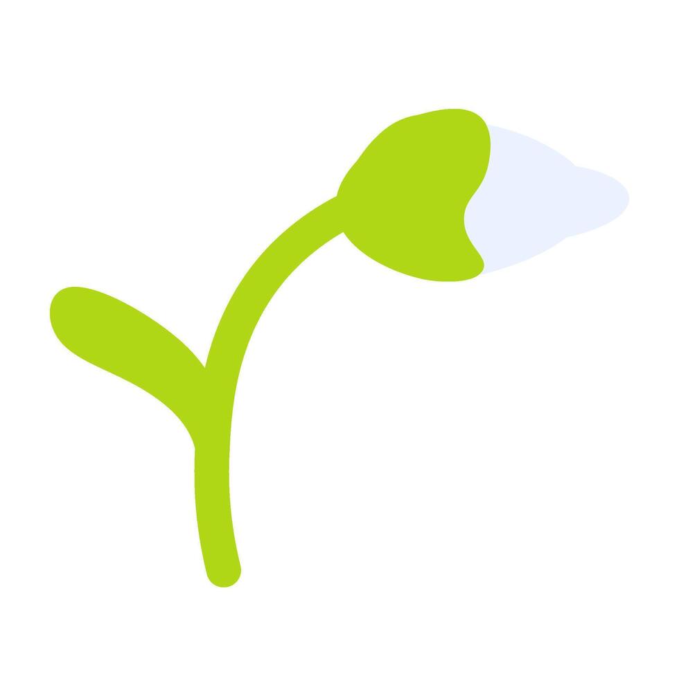 Bud And Young Leaves Of First Snowdrop Icon vector