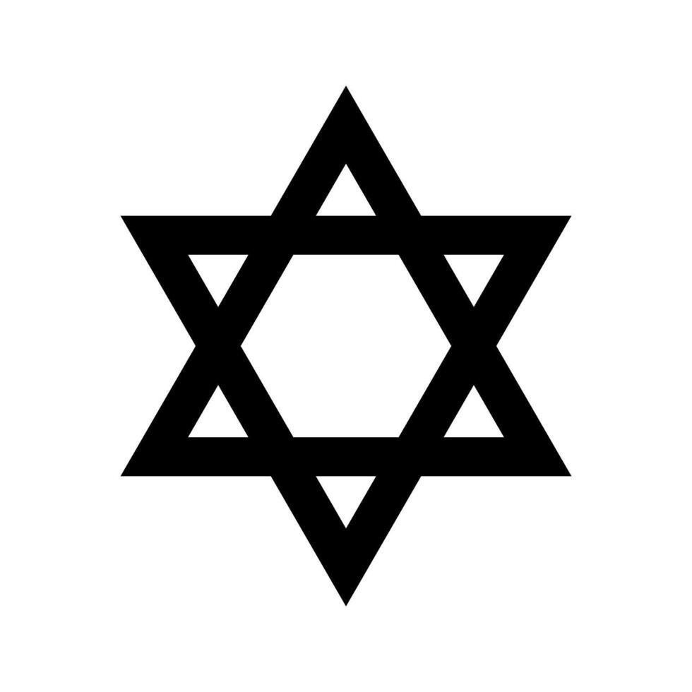 Hexagon David Star Mystical Religious Symbol vector