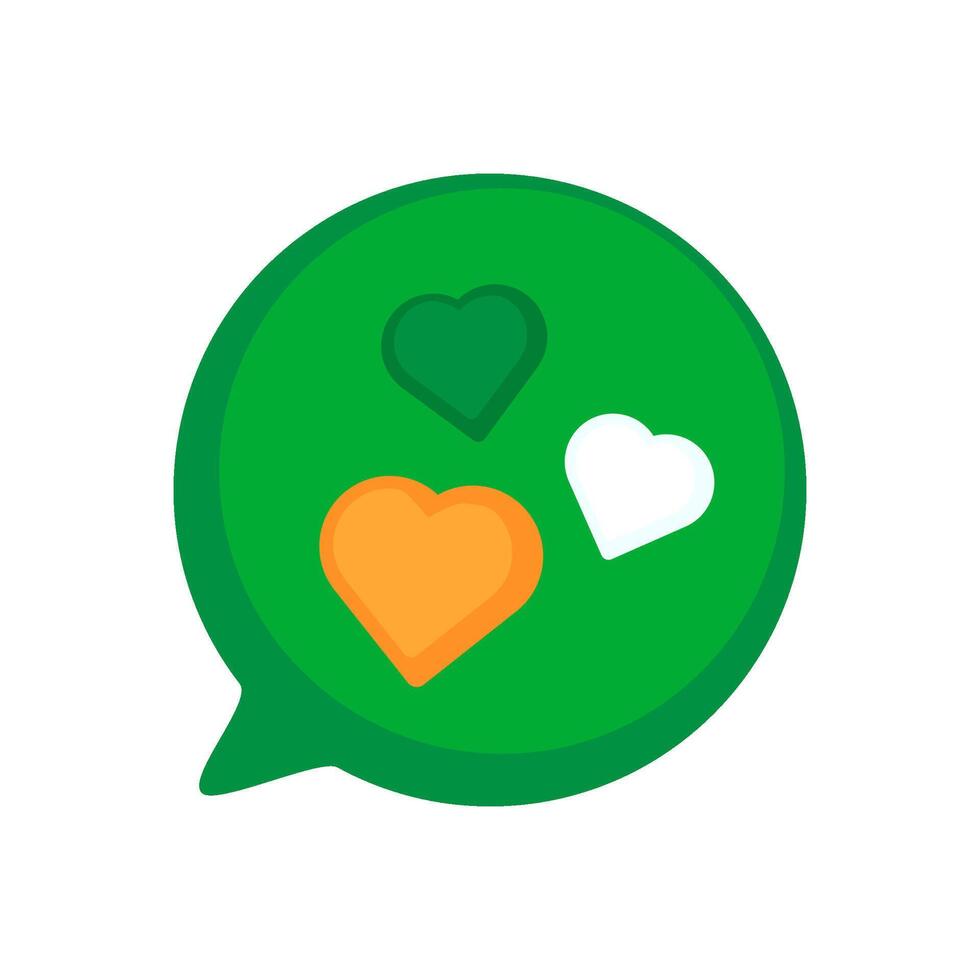 Bubble Chat With Irish Flag Hearts Icon vector